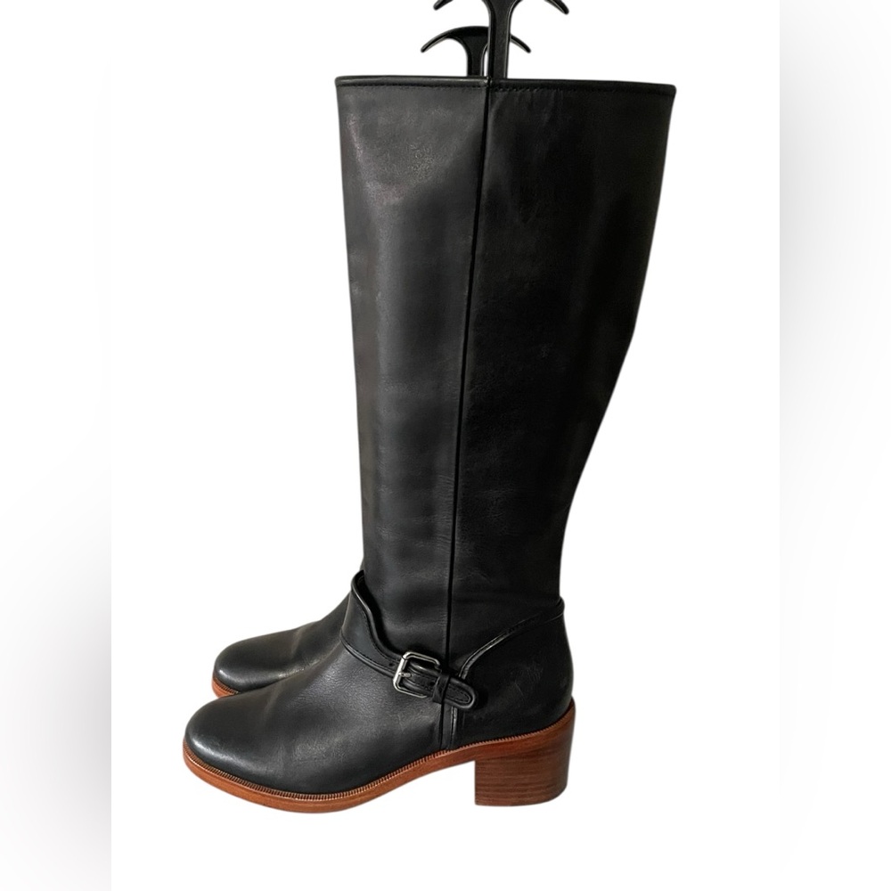 Coach Cecelia black leather riding boots size 8 B - Picture 4 of 11